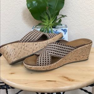 Skechers Neutral Woven Upper Wedge Slip On Sandal